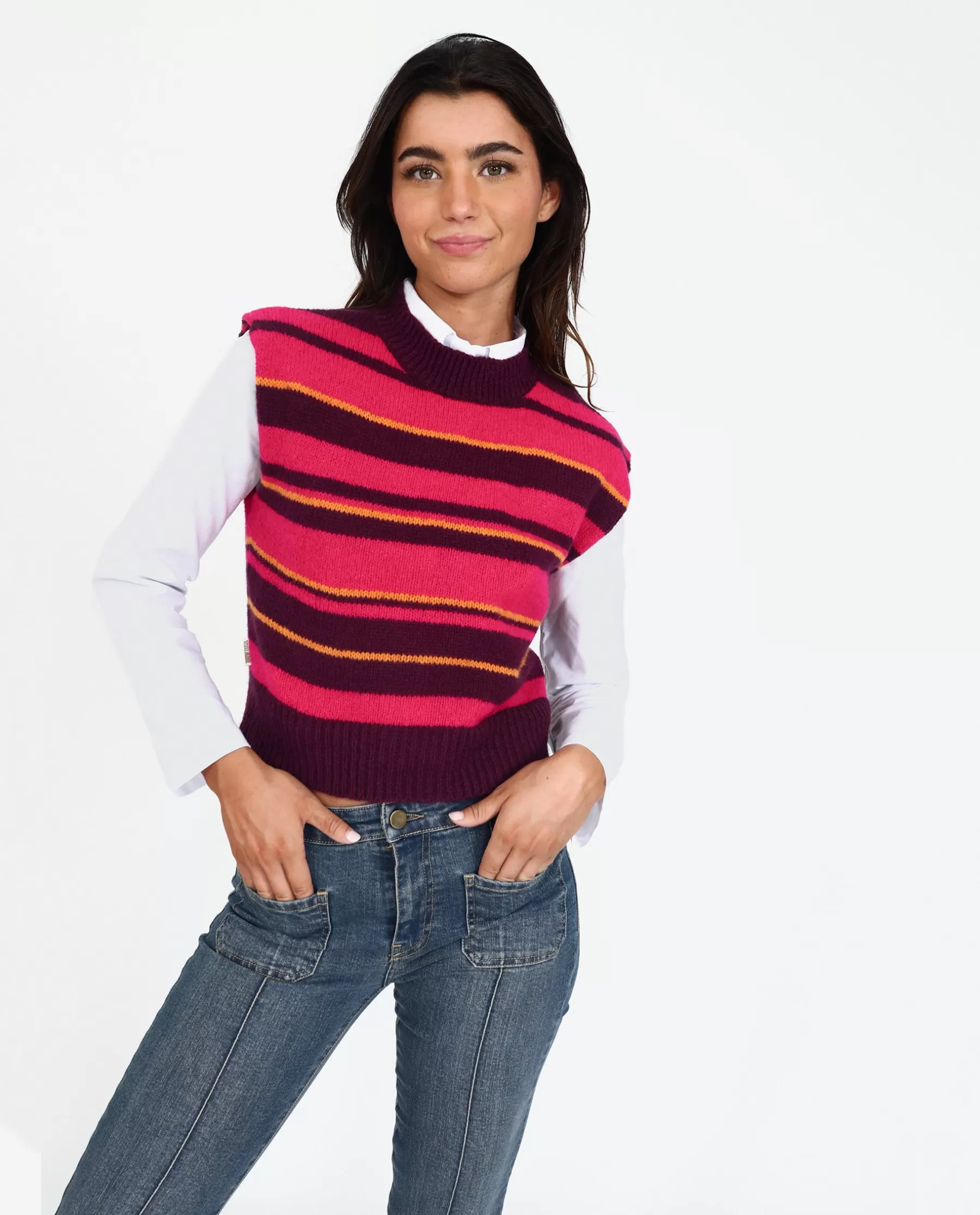 THE-ARE CHALECO COOL WINTER · MORADO Y NARANJA* Jerséis Y Chalecos